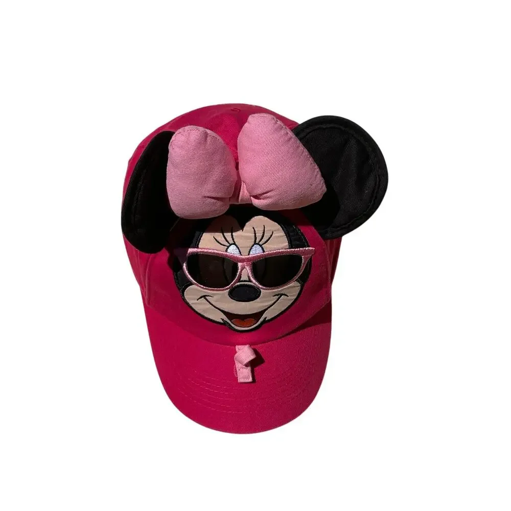 Minnie Mouse pink with bow and ears Disneyland toddler girls hat